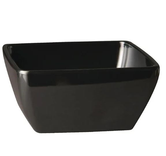 Pure Melamine Black Square Bowl 125mm