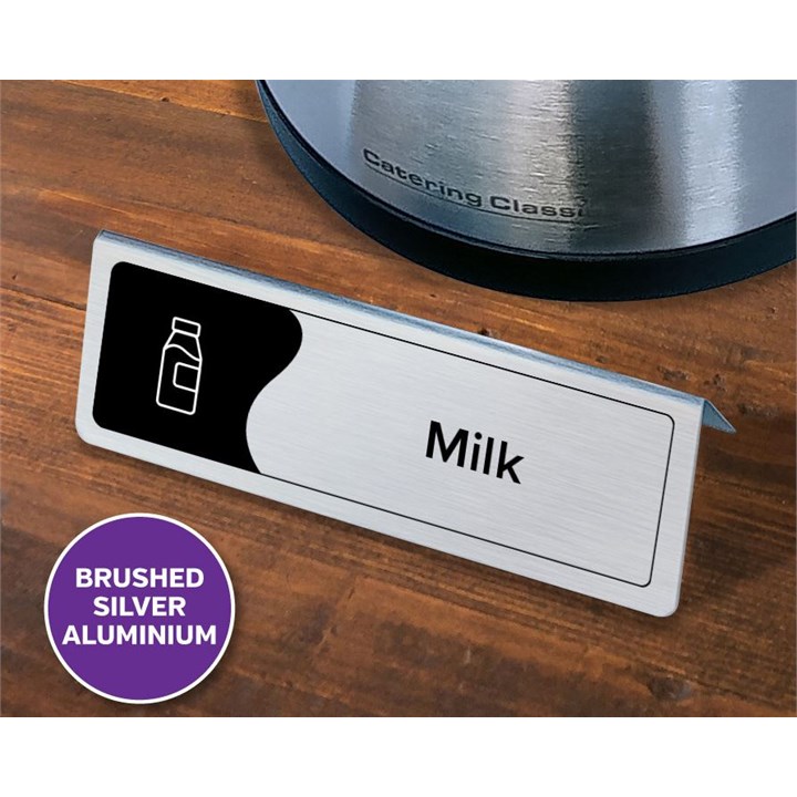 Milk Table Sign Brushed Steel
