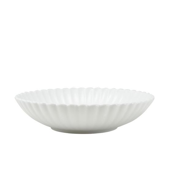 Incise Porcelain Scalloped Coupe Bowl 23cm
