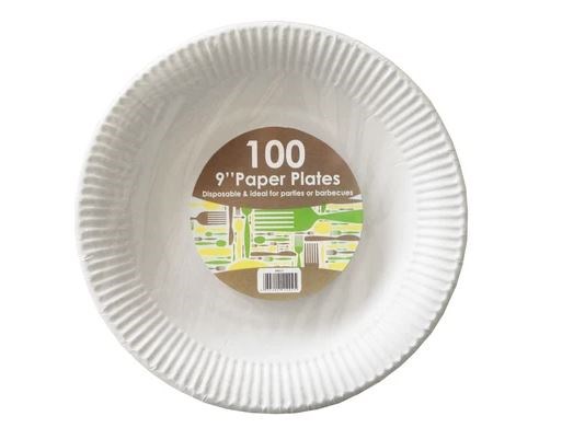 Paper Plate White 9in
