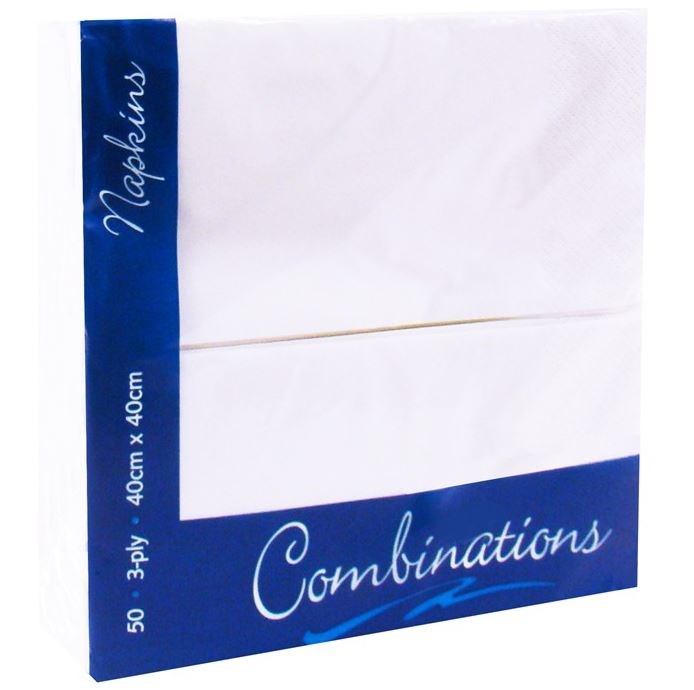 Napkin 40cm White 8 Fold 3 Ply