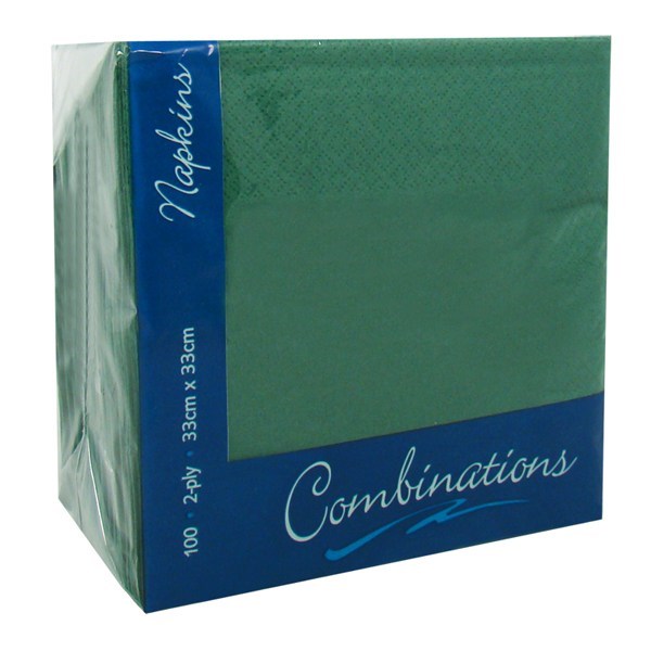 Napkin 33cm Dark Green 2 Ply