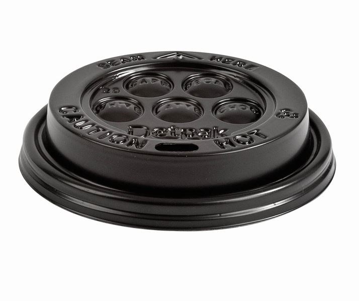 Lid Dome Sip Black For 8/9oz Hot Cup