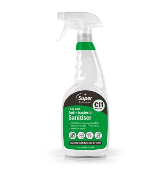 C11 Food Safe Anti-Bacterial Sanitiser (750ml)
