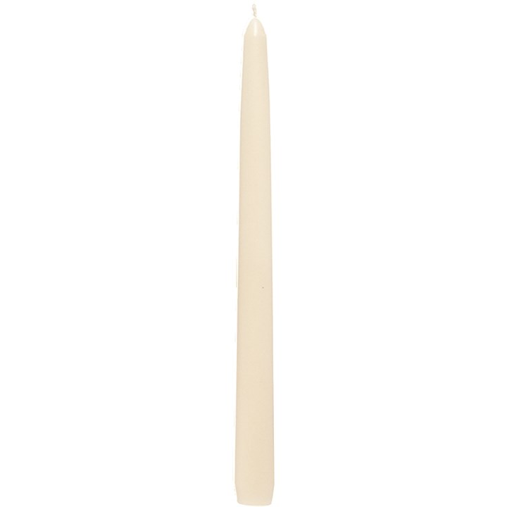 White Venetian Tapered Candle 24.5cm H x 2.2 cm D