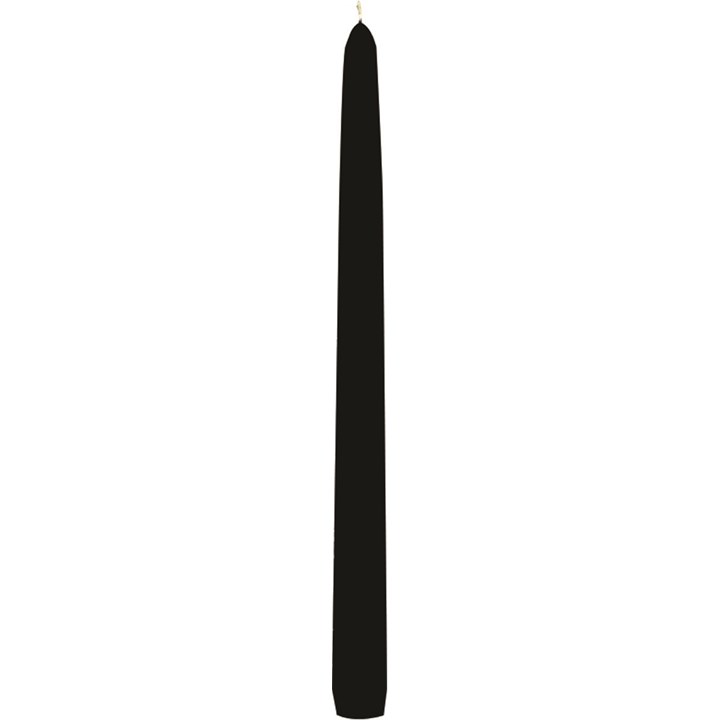 Black Tapered Candle 24cm H 2.3cm D