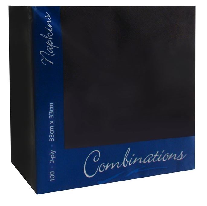 Napkin 33cm Black 2 Ply