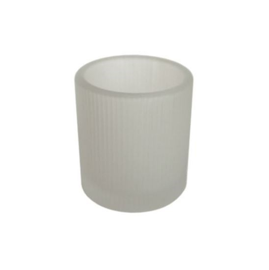 Nightlight Holder Glass Ribbed Frosted