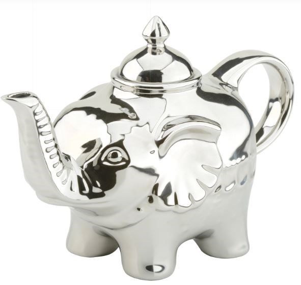 Teapot Elephant China Platinum 90cl