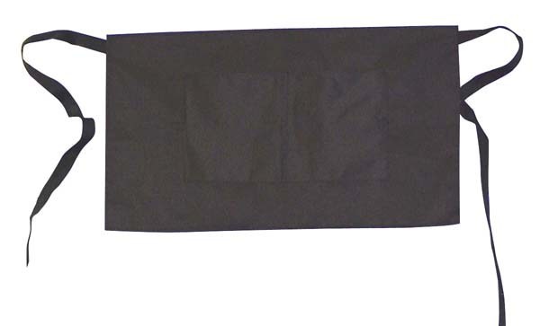 Black Apron With Centre Pocket 70 x 37cm