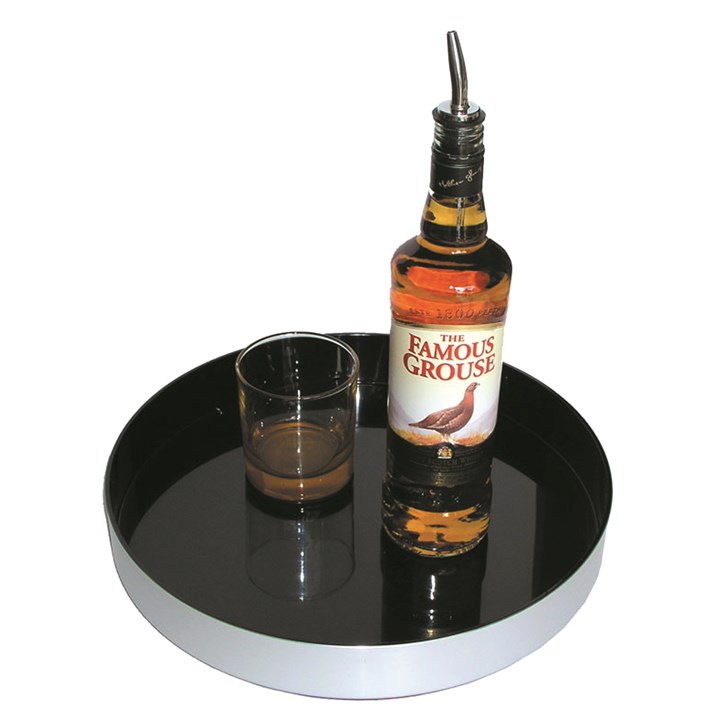 Non Slip Deep Black Foil Wrapped Tray 33cm