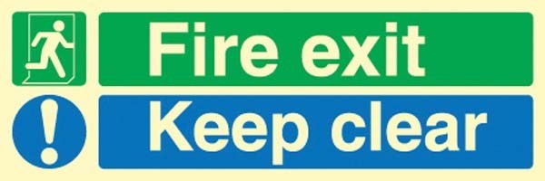 Fire Exit Keep Clear Sign