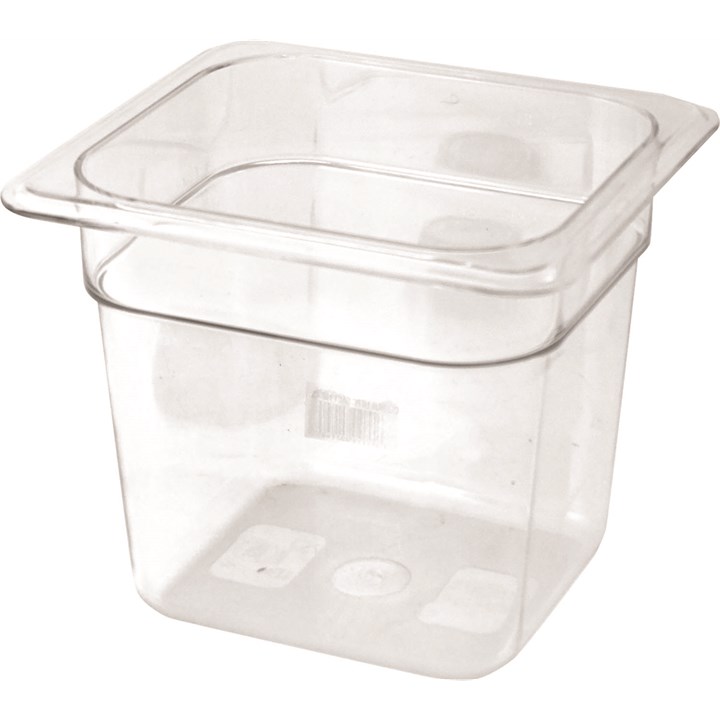 1/6 Polycarb Gastronorm Pan 17.6x16.2x15 cm