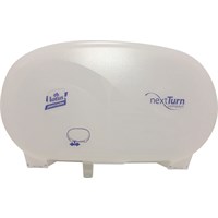 White Compact Double Toilet Roll Dispenser