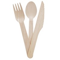 Wooden Fork & Spoon  Biodegradeable Meal Pack