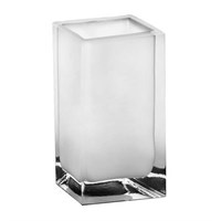 White Frosted Glass Tall Cube Holder