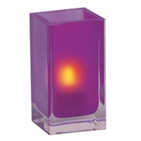Purple Frosted Tall Cube Candle Holder