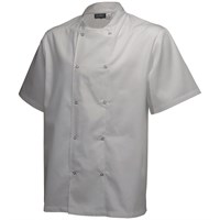 Traditional White Short Sleeve Chef's Jacket Medium