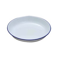 Blue Rim Enamel Pasta Plate 18cm (7'')
