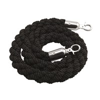 Black Twisted Barrier Rope With Chrome Ends 1.5m