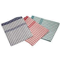 Cotton Check Tea Towels Mixed Colours