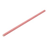 Straw Paper Chevron Red 20cm 6mm D