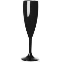 Polycarb Flute Black 17cl Lined @ 10cl