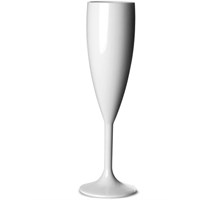 Polycarb Flute White 17cl Lined @ 10cl