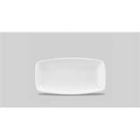 Oblong Plate X Squared White 14.5cm