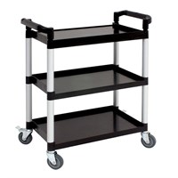 3 Shelves Black Service Trolley