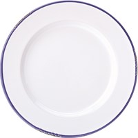 Roun Plate Rimme Avebury White Blue Rim 26cm