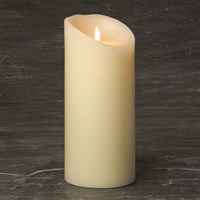 Pillar Candle Ivory Wax Finish 4x9in  Battery