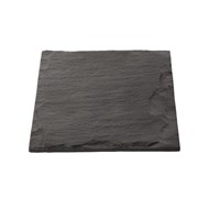 Slate Plate Square Black 20x8cm