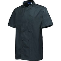 Black Press Stud Short Sleeve Chefs Jacket L
