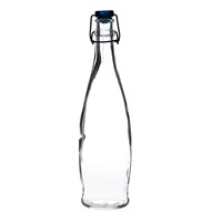 Bottle Water Glass With Blue Cap 12.5oz 35.5cl