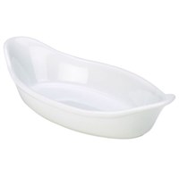 Oval Handled Dish White 25cm