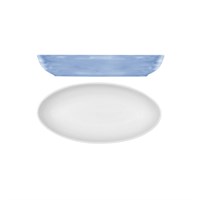 Modern Rustic Oval Relish Dish Blue 23d cm