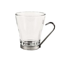 Tea/Cappuccino Glass With Chrome Holder 22cl (8oz)