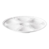 White 6 Hole Oyster Plate 26cm