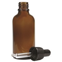 Amber Glass Dropper Bottle With Pipette Cap 50ml