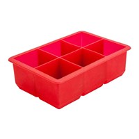Cube Ice Mould Silicone 6 Cavity Red