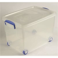 Storage Box 60l With Clip Handles Wheels