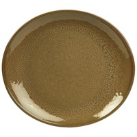 Terra Stoneware Rustic Brown Oval Plate 25x22cm