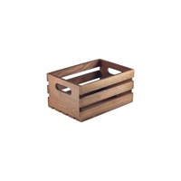 Crate Wooden Dark Rustic Finish 27 x 16 x 12cm