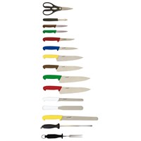 Knife Set Colour Coded With Case 15 Piece