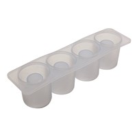 Mould Shot Glass Silicone Clear 4 Cavity