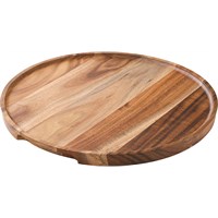 Wood Round Pizza Plate Acacia 12" 30cm