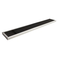 Black Rubber Deluxe Bar Mat With S/S Trim
