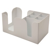 Straw  Bar Caddy Organizer Holder White