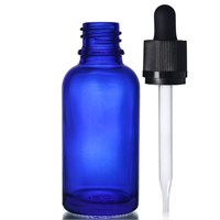 Blue Glass Dropper Bottle With Pipette Cap 30ml